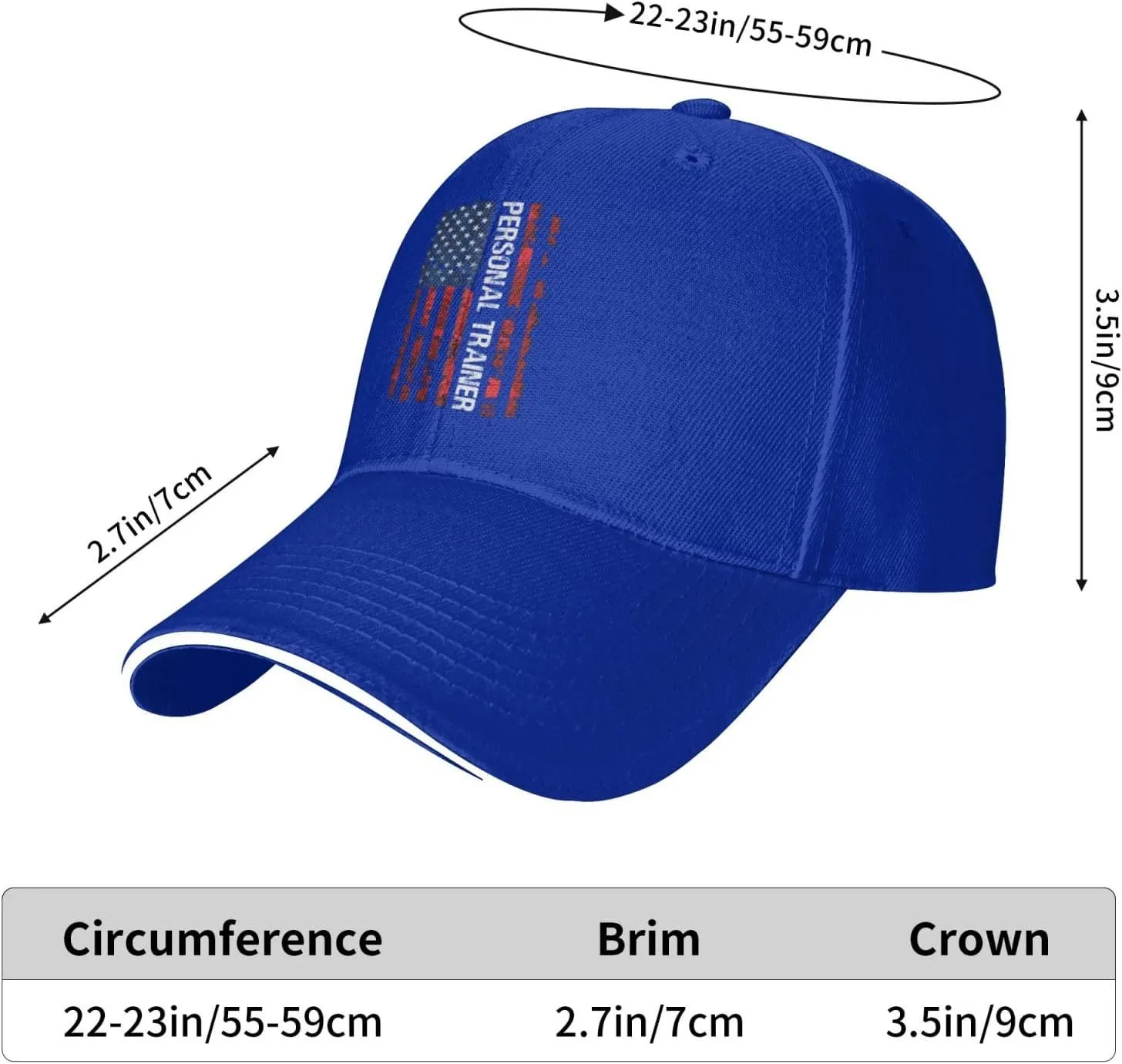 American Flag Personal Trainer Baseball Cap Women Men Hat Adjustable Breathable Trucker Caps