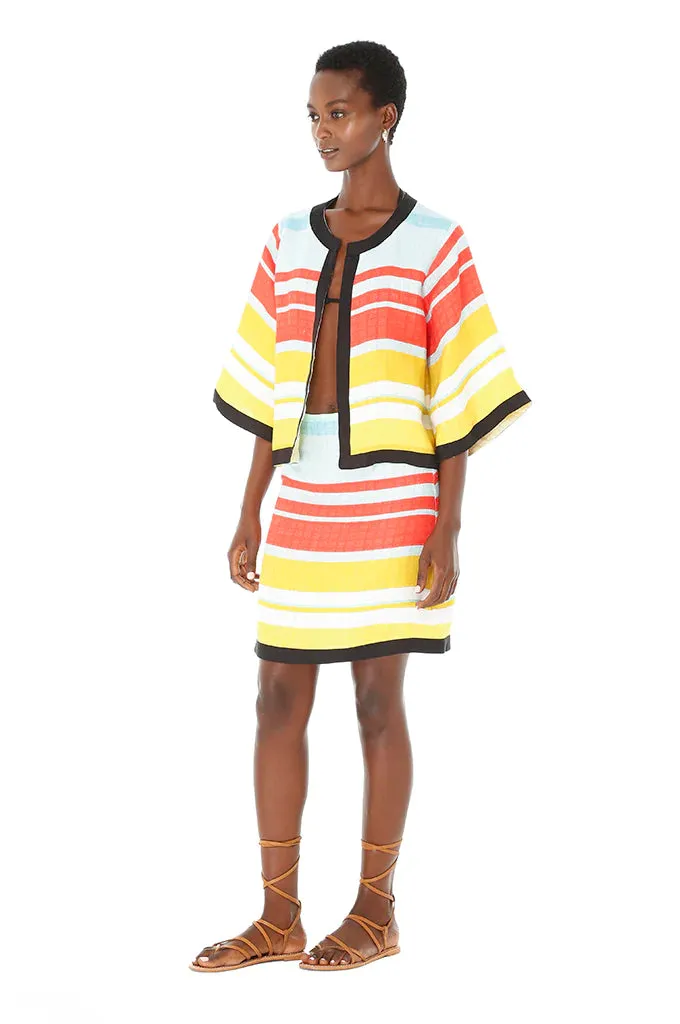 Cairo Striped Linen Mini Skirt