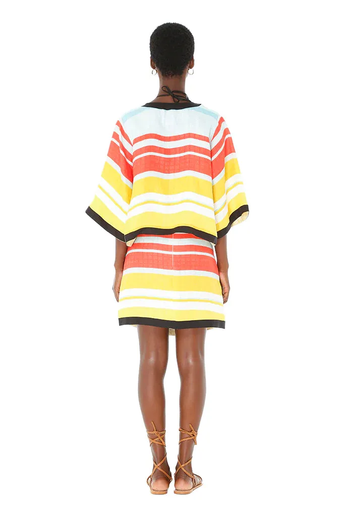 Cairo Striped Linen Mini Skirt