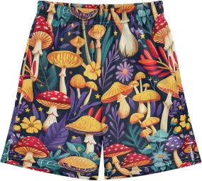 CHIFIGNO Colorful Cartoon Mushrooms Boy's Summer Shorts with Pockets Soft Athletic Shorts Sports 7-15Y