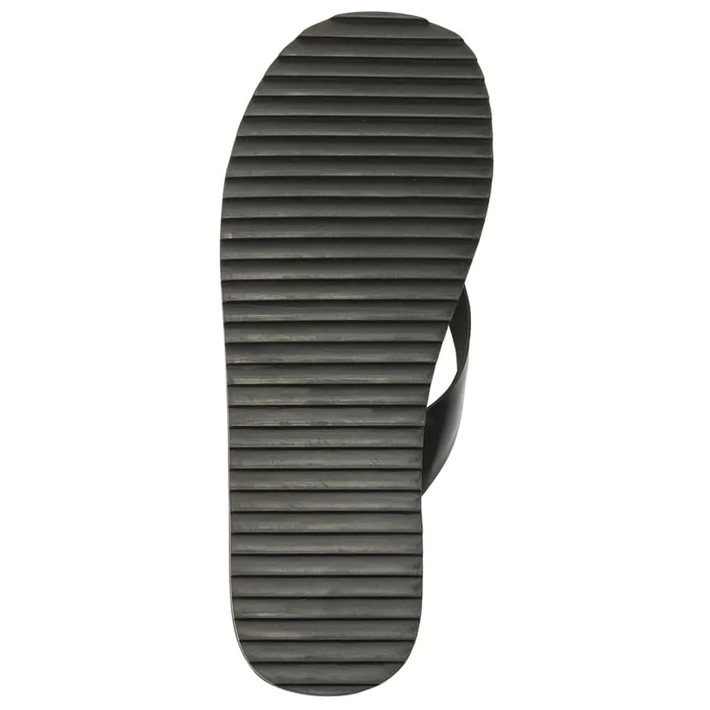 Corfu Flat in Black Smooth