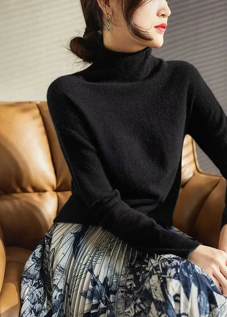 French Beige Hign Neck Warm Wool Sweaters Fall ML1145