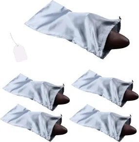 GONGKANGYUAN 4 Pack Shoe Bags for Travel Satin Fabric Shoe Bag with Drawstring for Men Women Travel Protecting Storing Shoes (Grey)