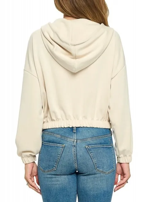 Half Zip Scuba Hoodie - Cream