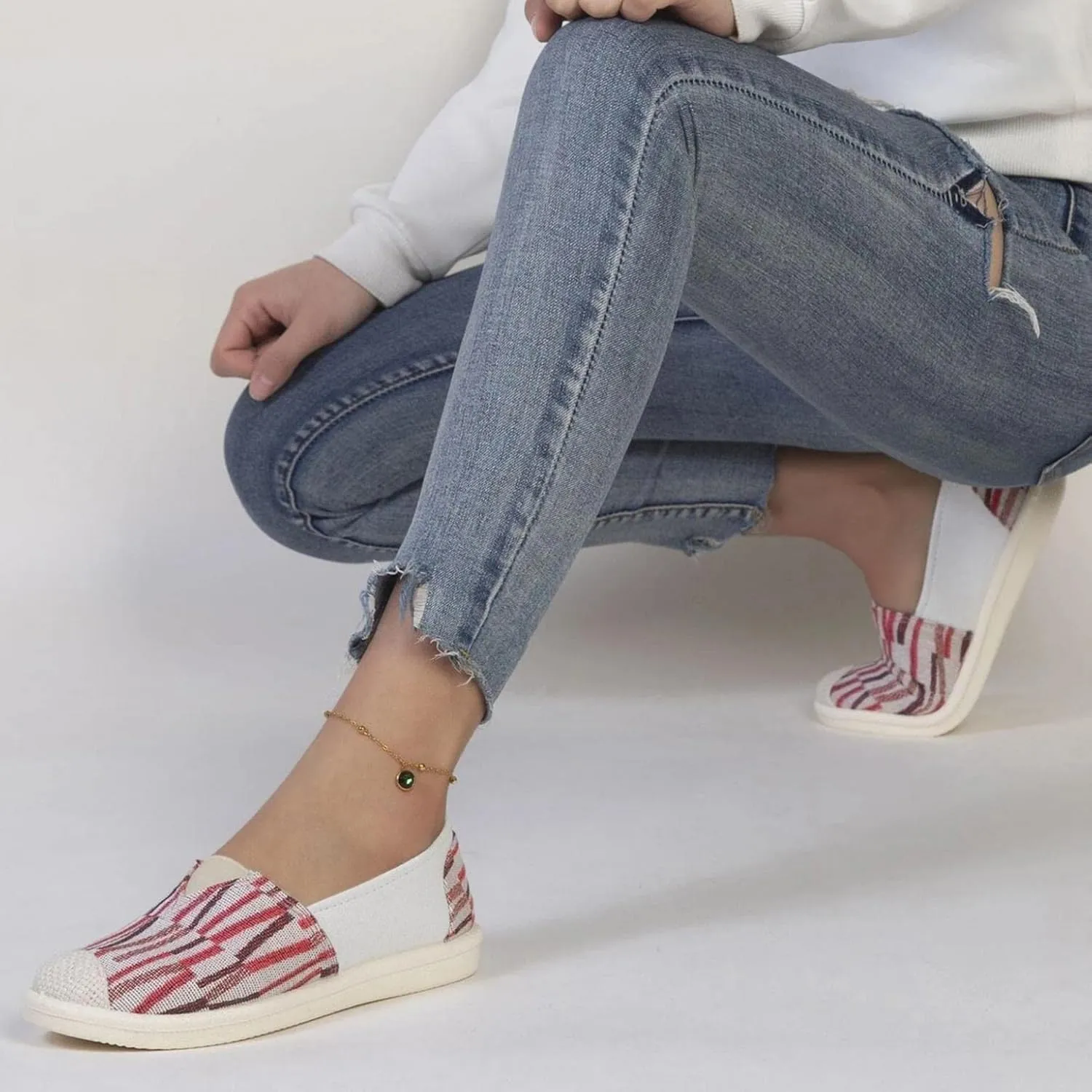 Hbeylia Slip On Loafers For Women Fashion Casual Soft Comfort Non Slip Round Toe Low Top Flats Walking Shoes Anti Skid Fall Driving Dress Shoes Canvas For Lady Girl