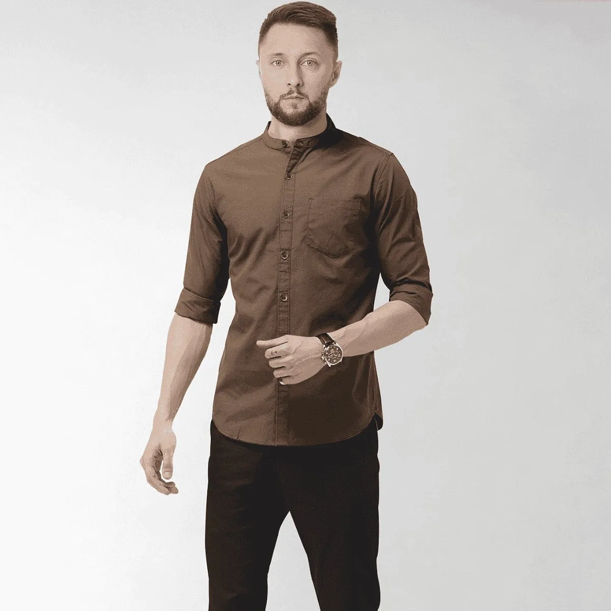 Hemploom - Elegant Hemp Shirt in Brown