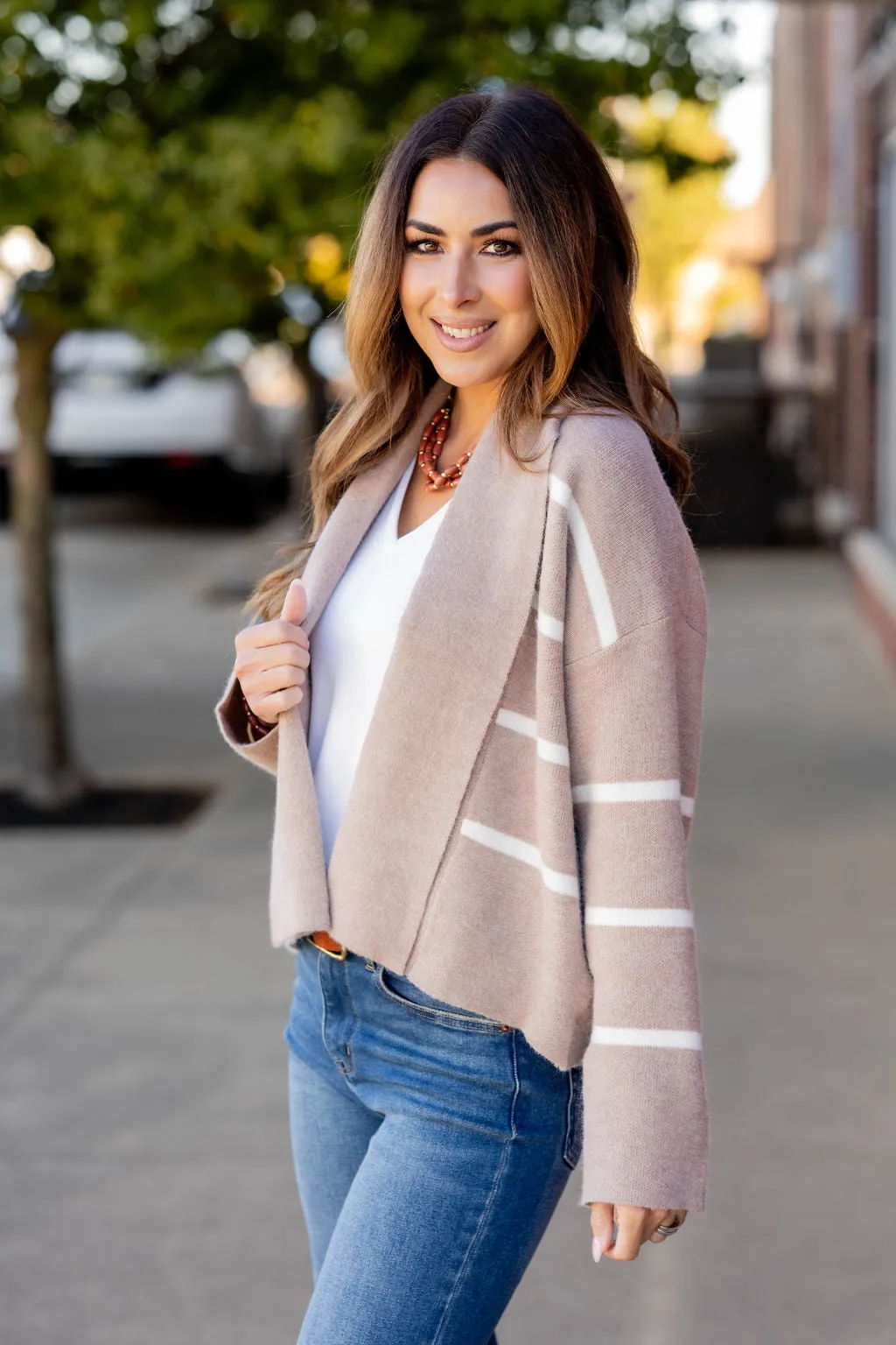 Luxurious Striped Cardigan