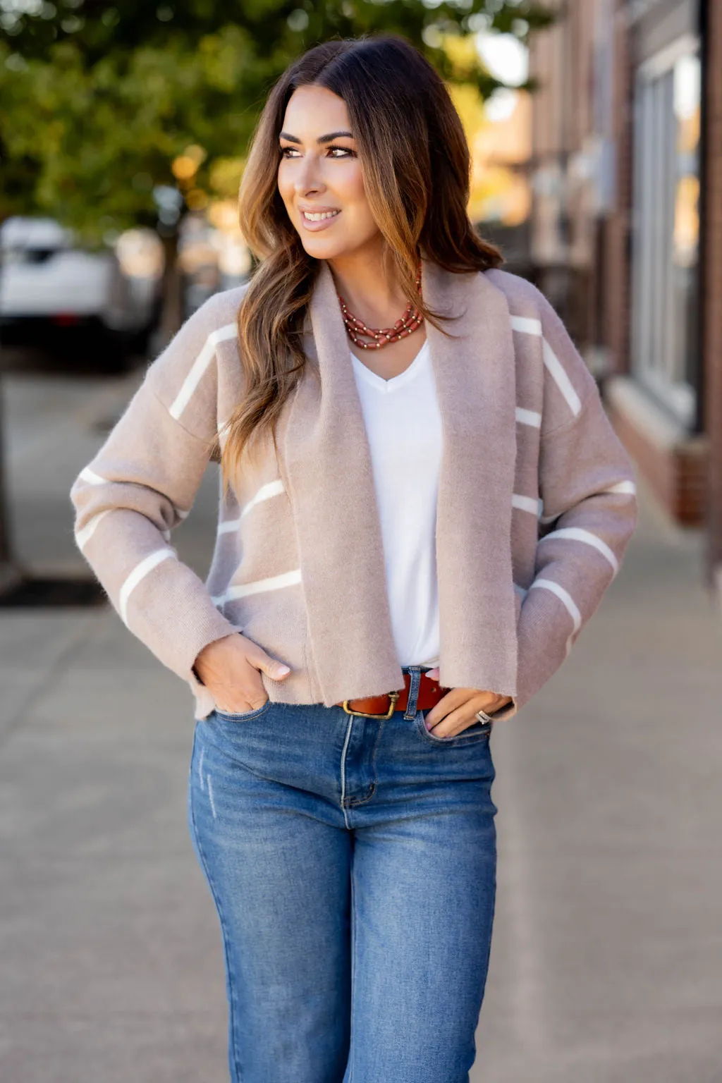 Luxurious Striped Cardigan