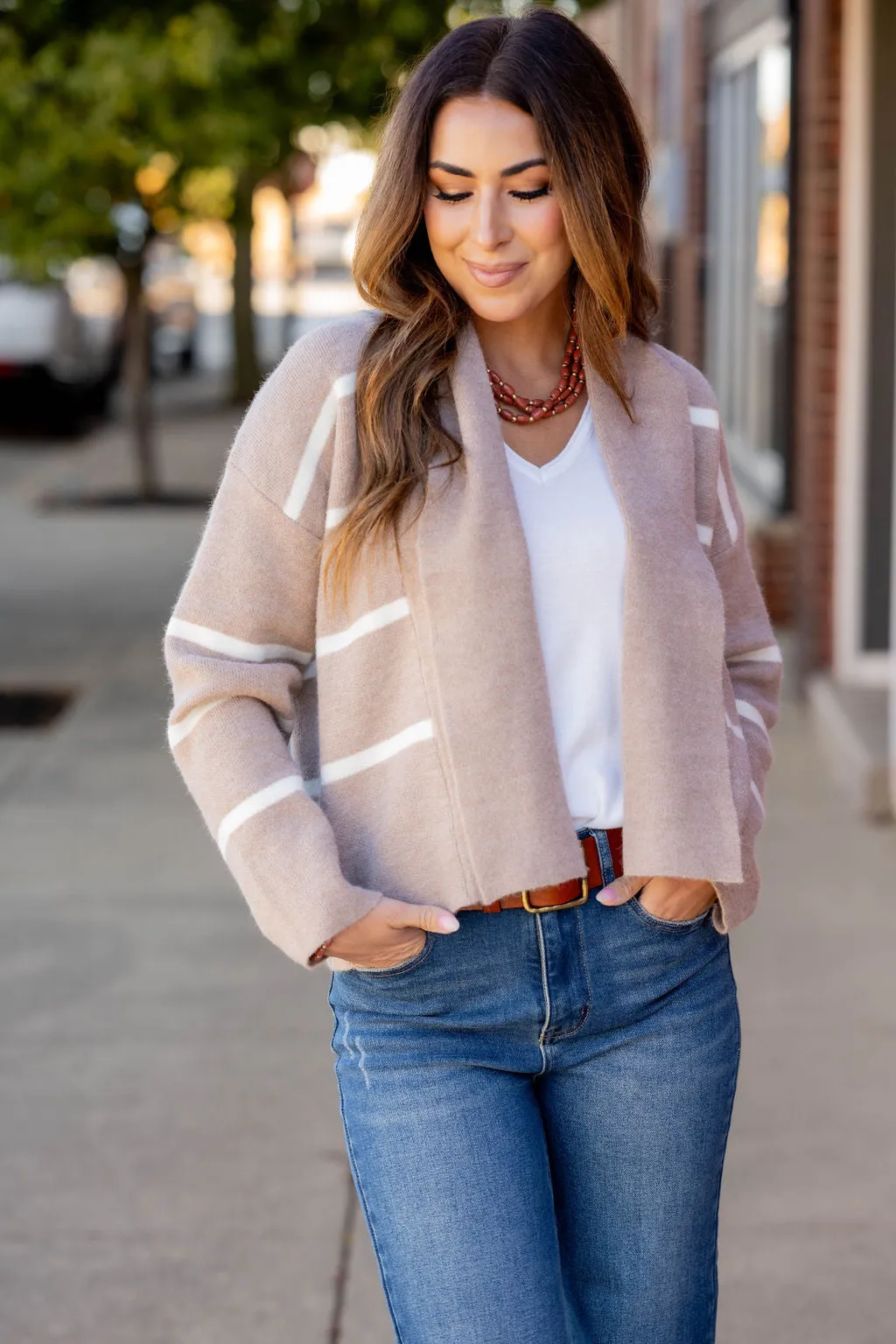 Luxurious Striped Cardigan