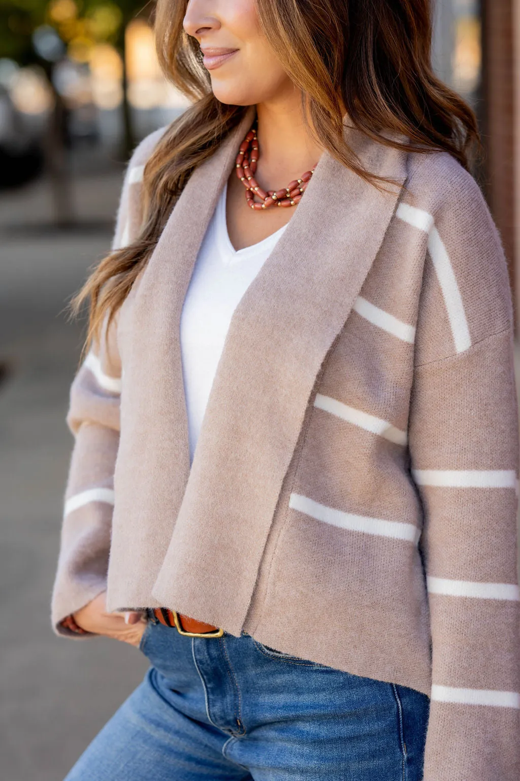 Luxurious Striped Cardigan