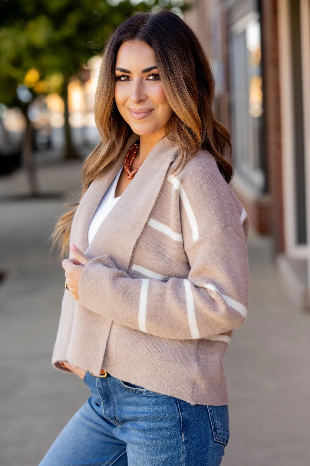 Luxurious Striped Cardigan