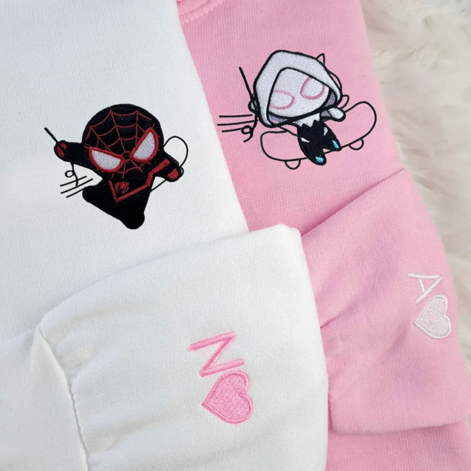 Matching Couple Hoodies - Ninja Superhero Custom Embroidered Sweatshirts For Couples