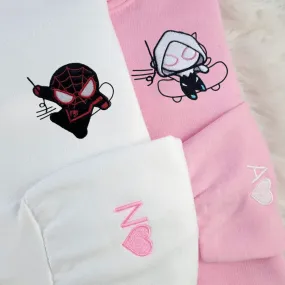Matching Couple Hoodies - Ninja Superhero Custom Embroidered Sweatshirts For Couples