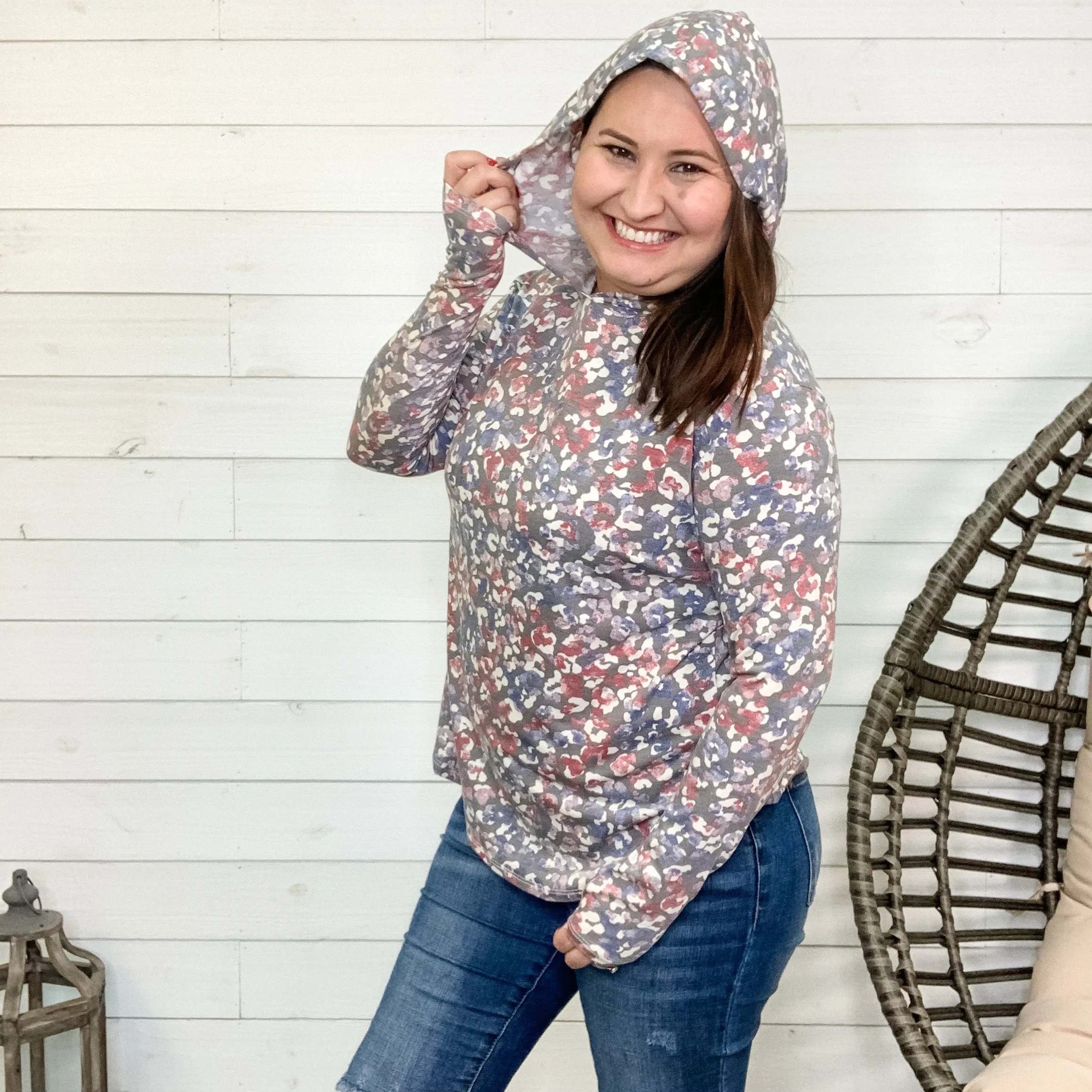 "Rhonda" Lightweight Animal Print Hoodie