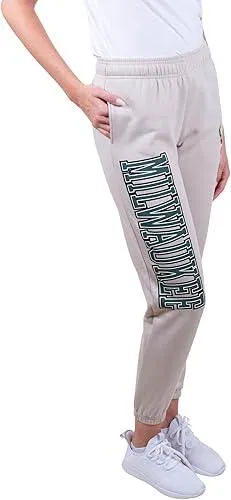 Ultra Game NBA Official Women's Super Soft Active Fleece Sweatpants Joggers, Milwaukee Bucks|Milwaukee Bucks