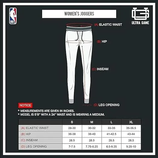 Ultra Game NBA Official Women's Super Soft Active Fleece Sweatpants Joggers, Milwaukee Bucks|Milwaukee Bucks