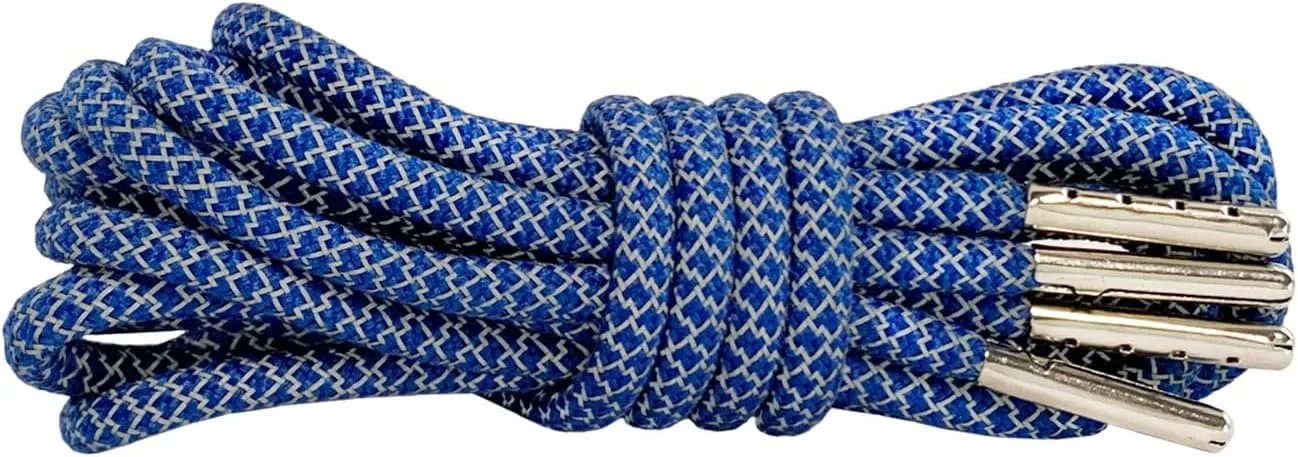 VASGO Iron Head Round Shoe Laces Reflective for Sneakers 10 Different Lengths 12 Colors