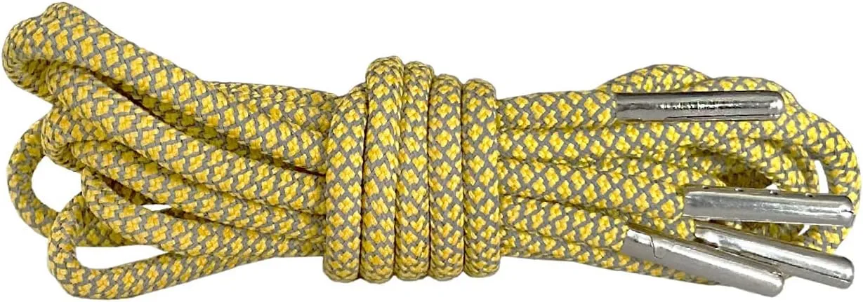 VASGO Iron Head Round Shoe Laces Reflective for Sneakers 10 Different Lengths 12 Colors