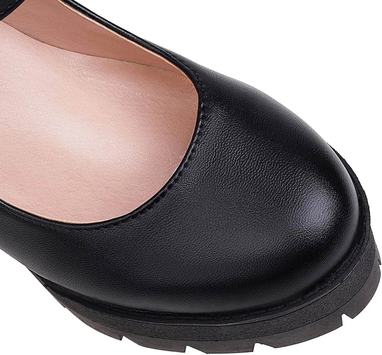 Women's Platform Round Closed Toe Pumps Buckle Loafers Comfortable Chunky High Heels Office Concise Cosplay Work Casual Mary Jane Daily Wear Fashion Business Dress Shoes
